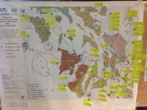 A map showing the different areas supported by DFID in the Philippines - the blue string marks the navy operations zone!
