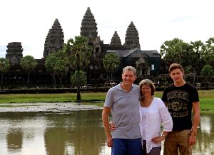 Standing in front of Angkor Wat in Cambodia