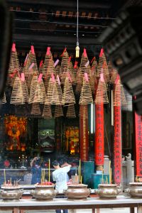 Incense burners in the roof of the Chinese Temple