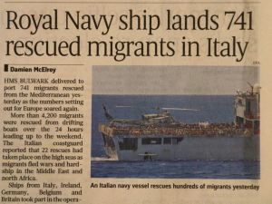 A typical recent news story concerning the migrants in the Mediterranean